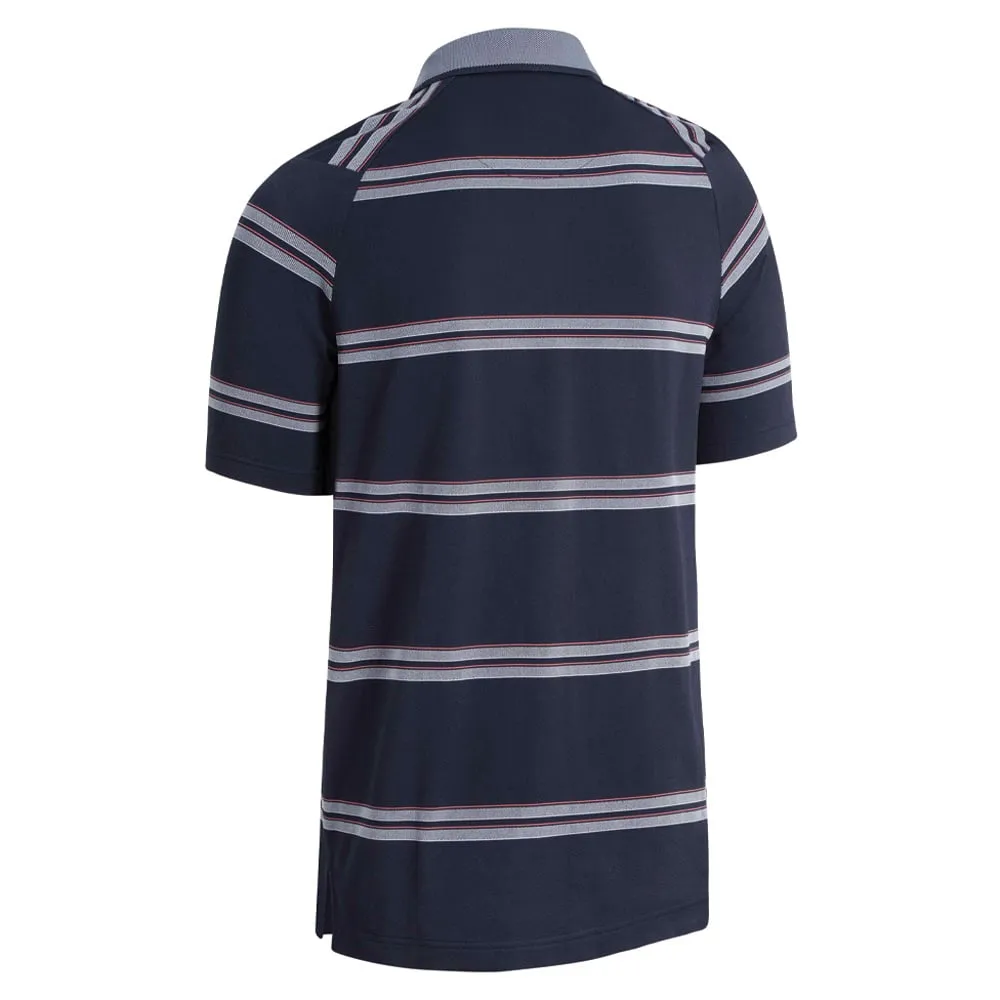 Callaway Oxford Stripe Polo Shirt - Peacoat