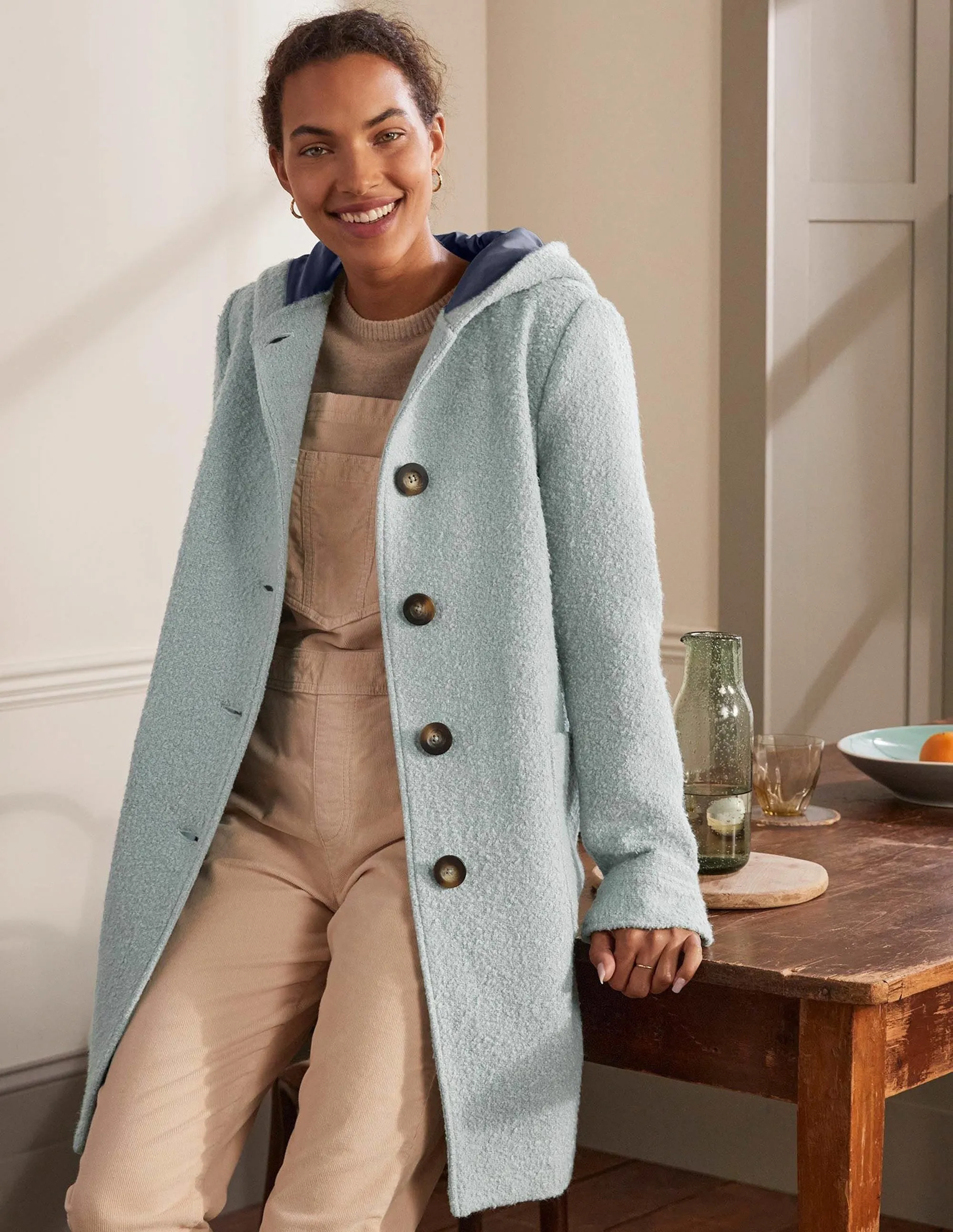 Cambridge Textured Coat-Icy Blue