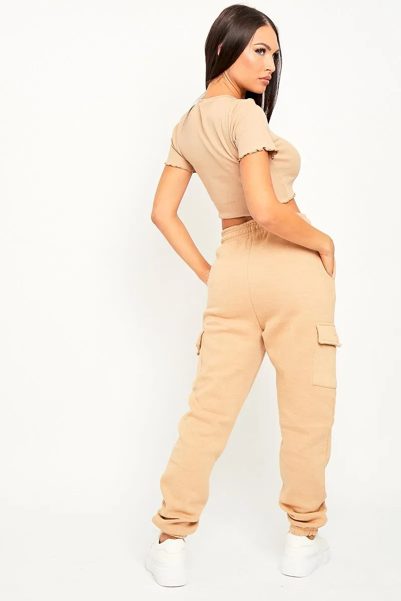 Camel Side Cargo Pocket Joggers - Chantel