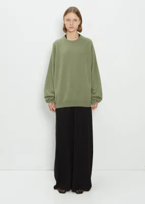 Cashmere Boyfriend Round Neck — Light Kale