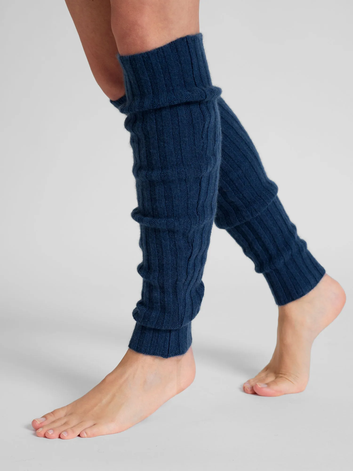 Cashmere leg warmers "Leggings" - mountain blue