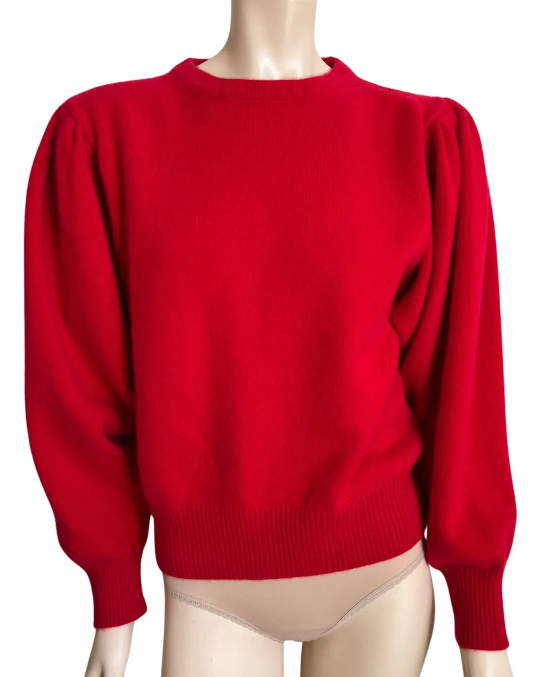 CASHMERE PUFF SLEEVE SWEATER S/M