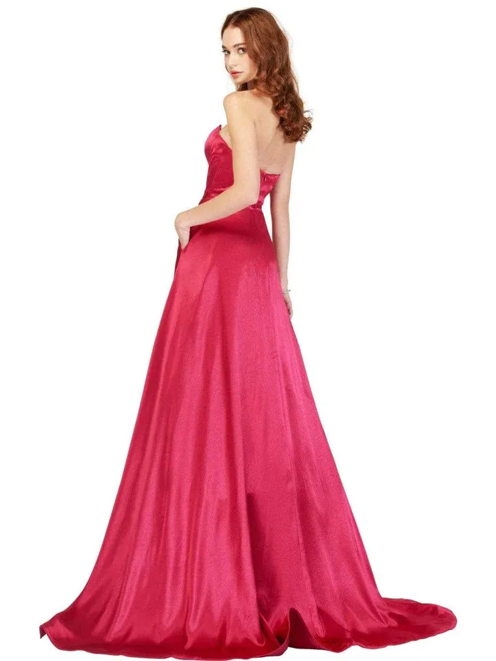 Cecilia Couture 1442 Fuchsia Pink Satin A-Line Dress - Size 6