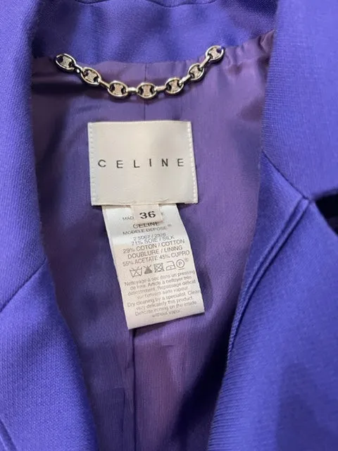 Celine Contemporary Indigo Blue Skirt Suit  Ensemble