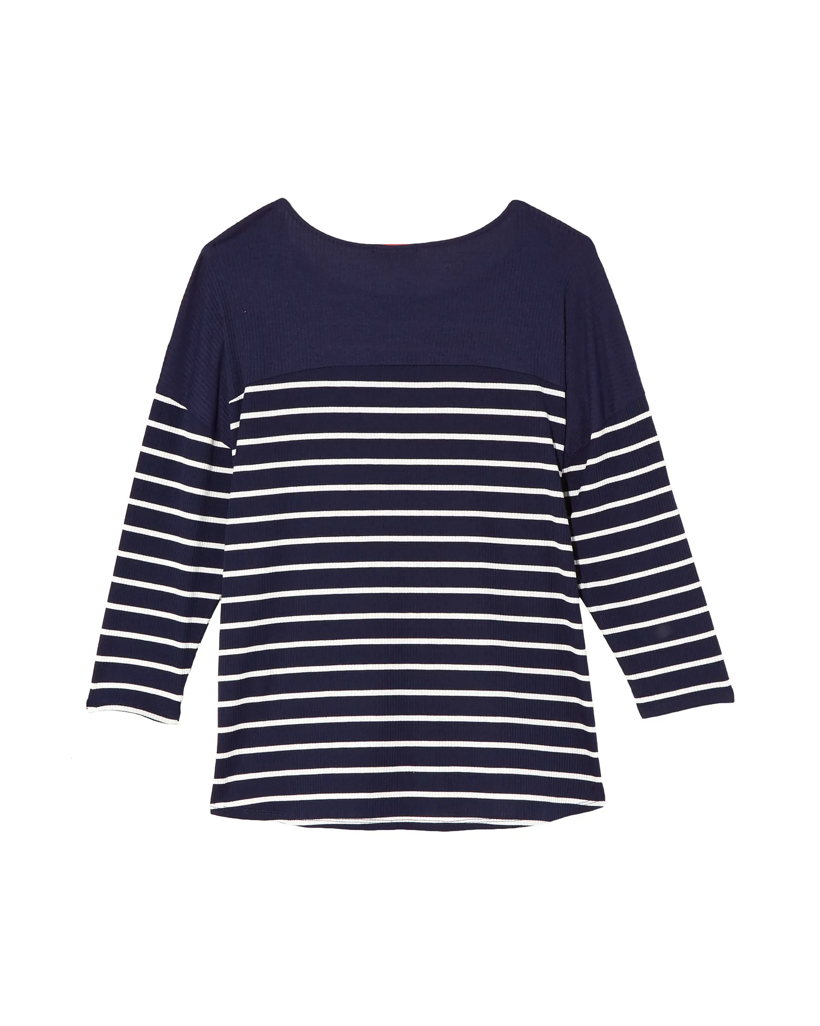 Cerys 3/4 Sleeve Blouse with Solid Contrast | Navy / Ivory