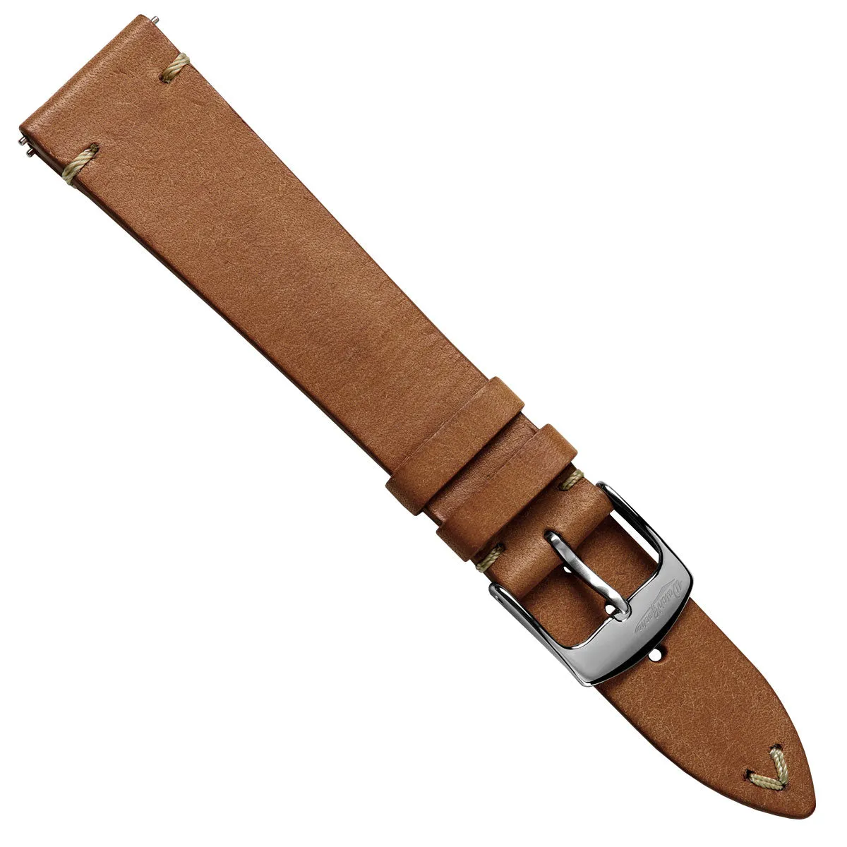 Charlbury V-Stitch Genuine Italian Leather Watch Strap - Light Brown