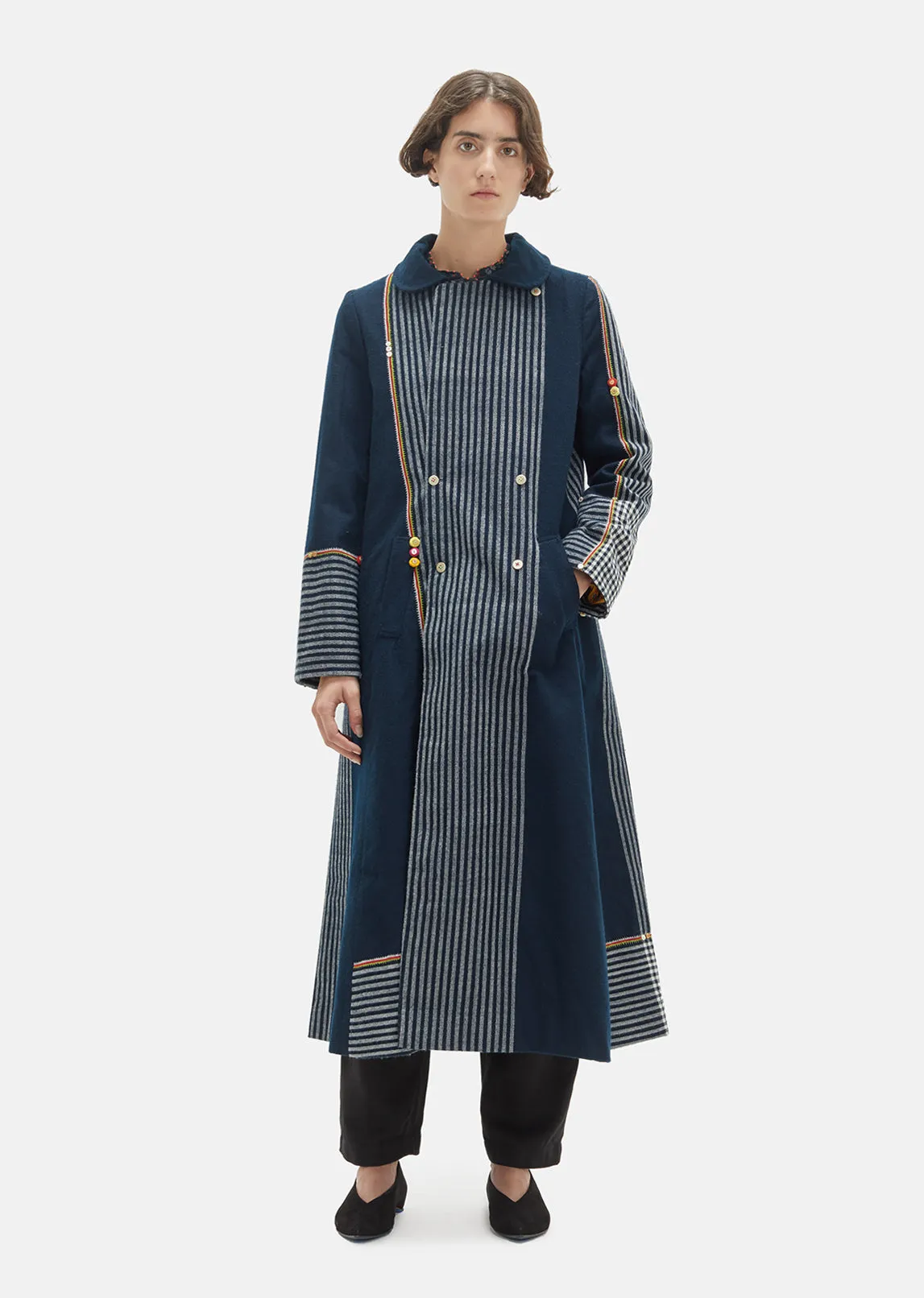 Checkered Wool Reversible Coat