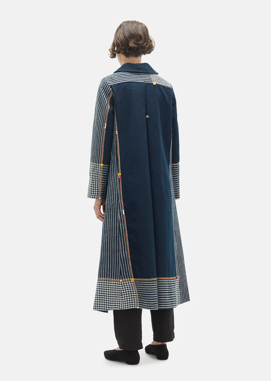 Checkered Wool Reversible Coat