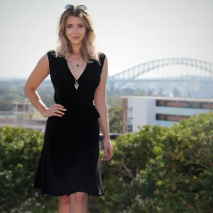 Classic Black Sleeveless Wrap Dress