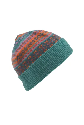 Clyde Fair isle beanie hat - Aqua