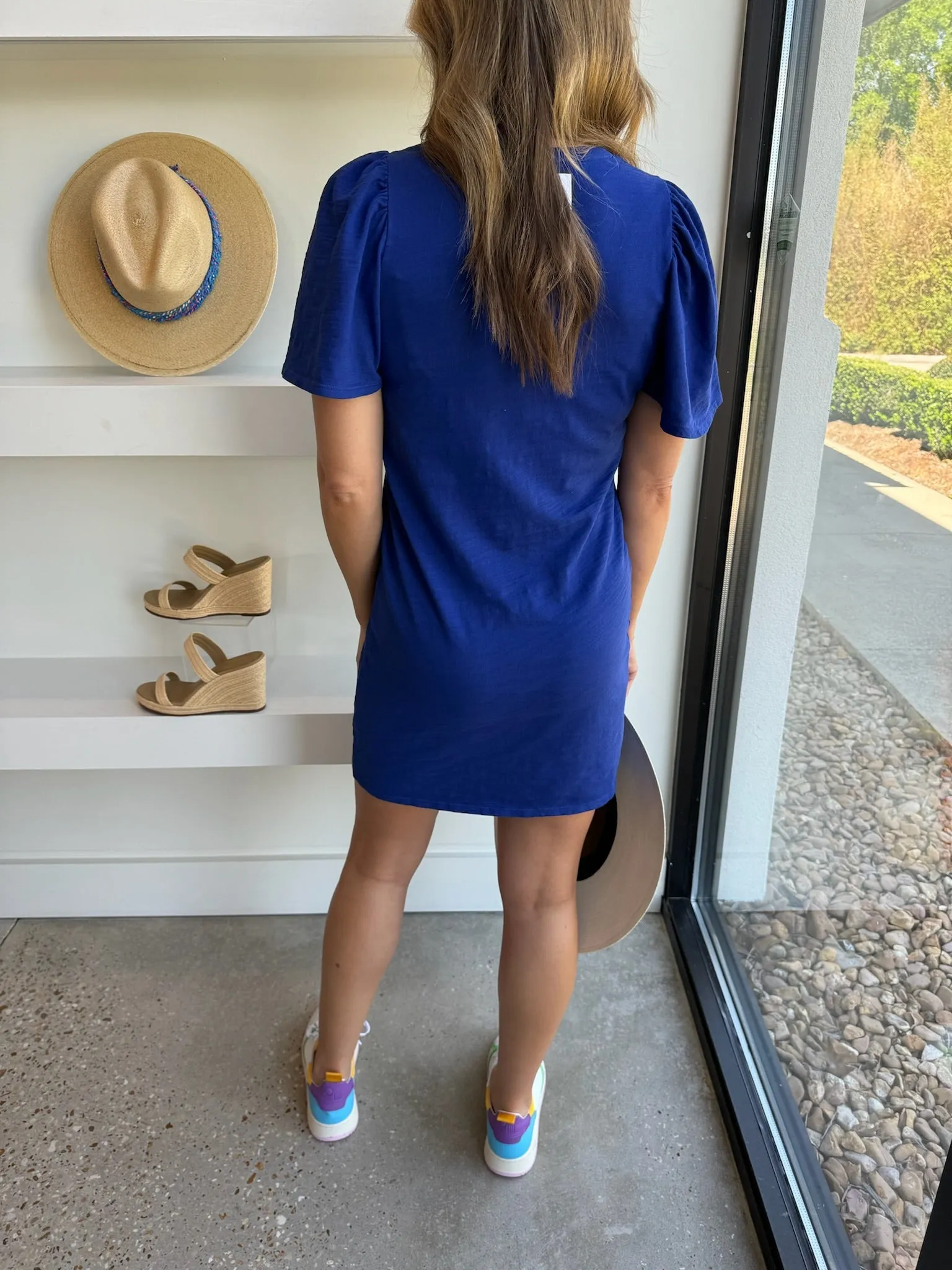 Cobalt Mallory Flutter Sleeve Dress