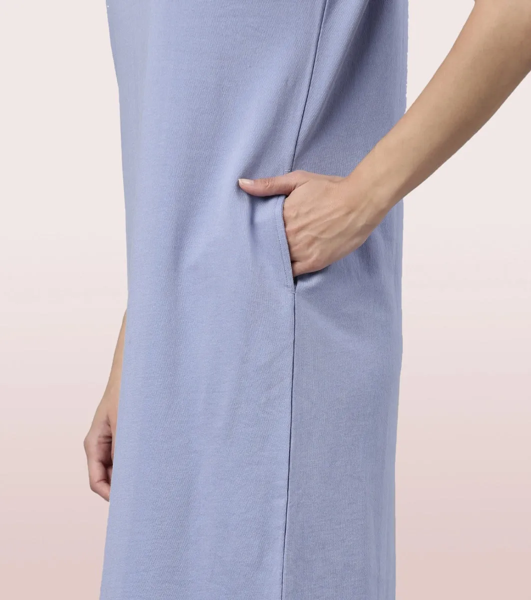 Comfy Dress | Short Sleeve Cotton Terry Lounge Dress