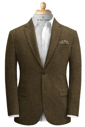 Cool Brown Herringbone Tweed Suit - Classic Style with a Modern Twist