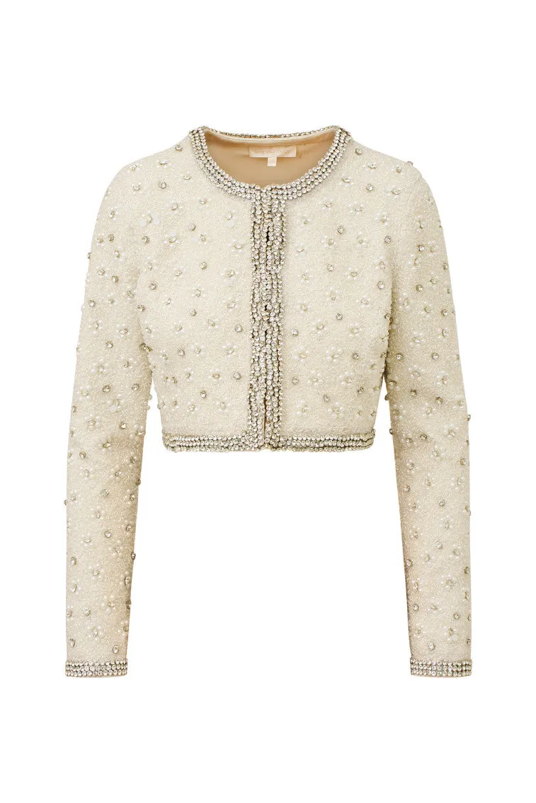 Cosmos Beaded Cropped Jacket