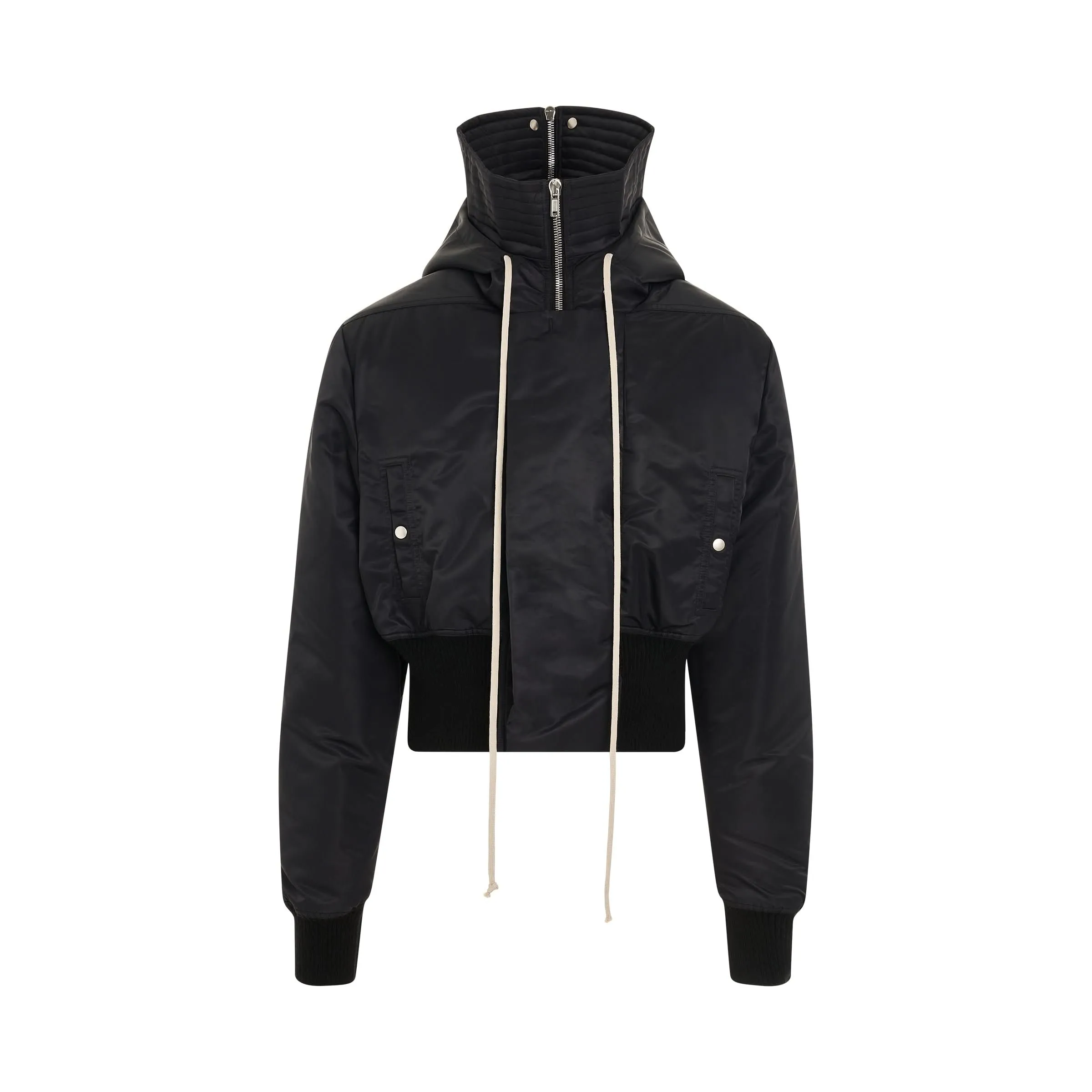 Cropped Alice Parka Padded Bomber Jacket in Black