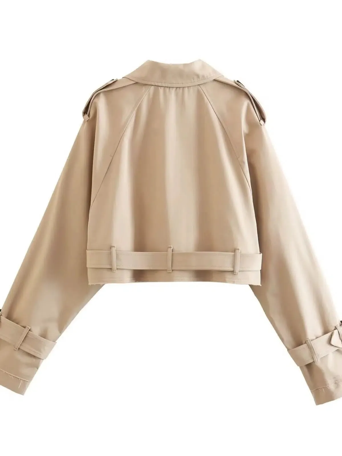 Cropped Double-Breasted Trench Coat