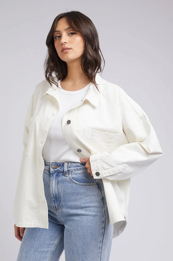 Dale Vintage White Denim Shacket