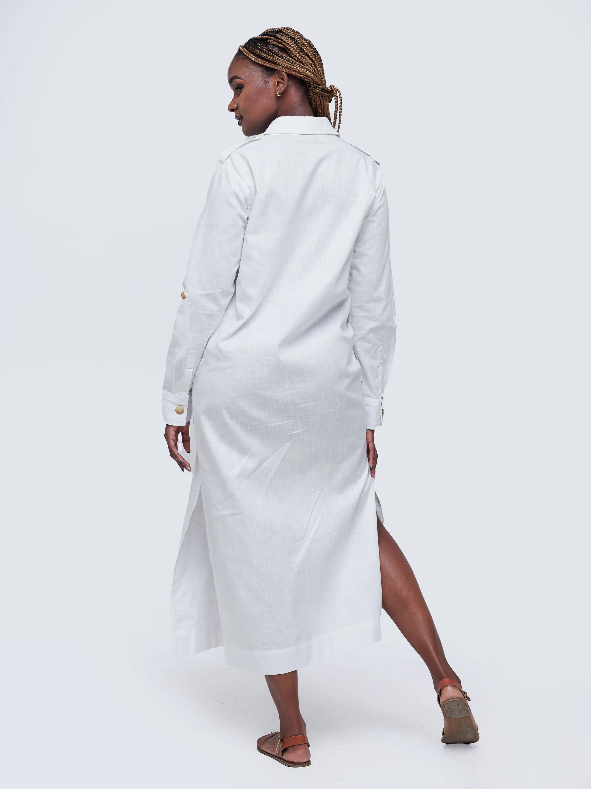 Diani Linen Dress - White