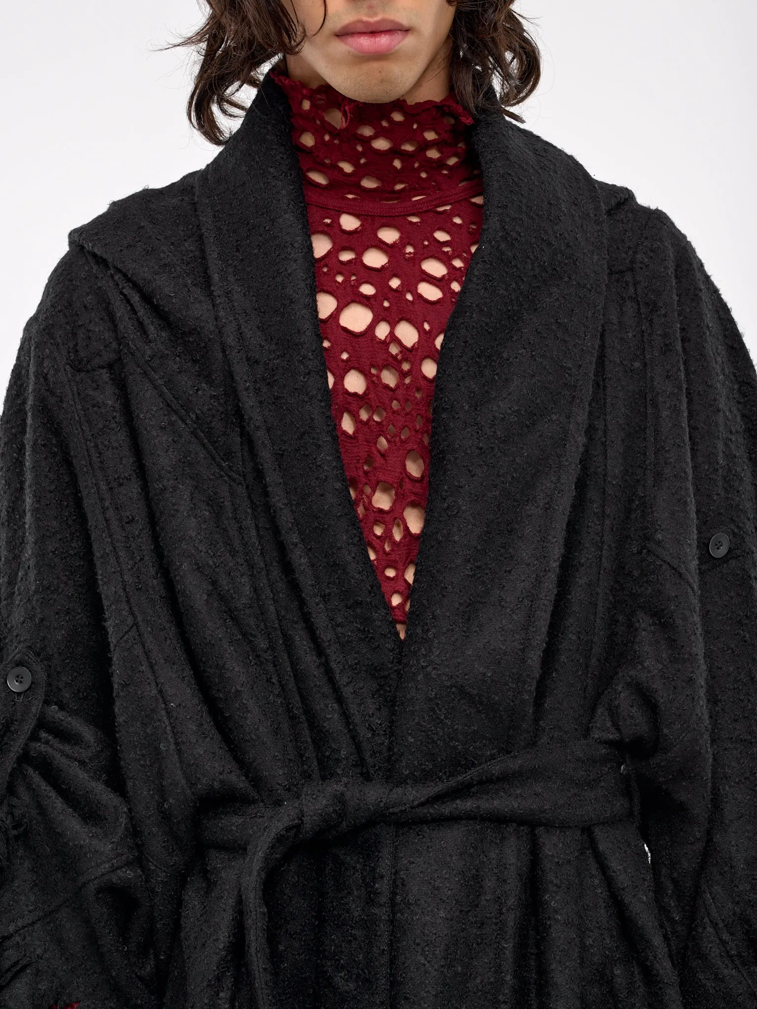 Distressed Robe (877COM2-BLACK)