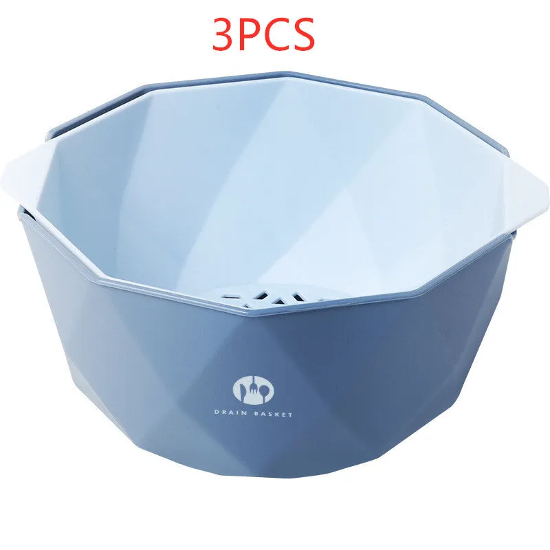 Double-Layer Vegetable Sink Plastic Drain Basket