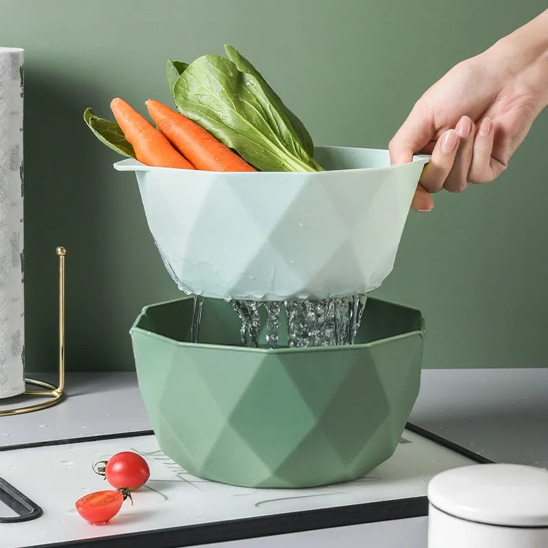 Double-Layer Vegetable Sink Plastic Drain Basket