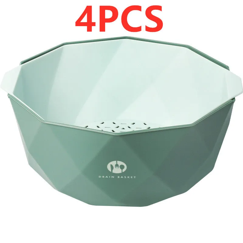 Double-Layer Vegetable Sink Plastic Drain Basket