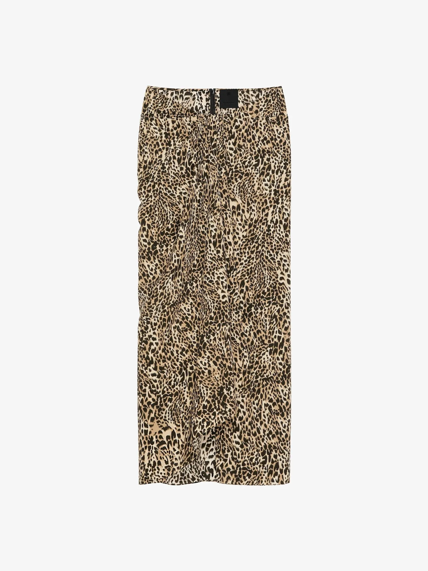 Draped Skirt In Silk With Leopard Print