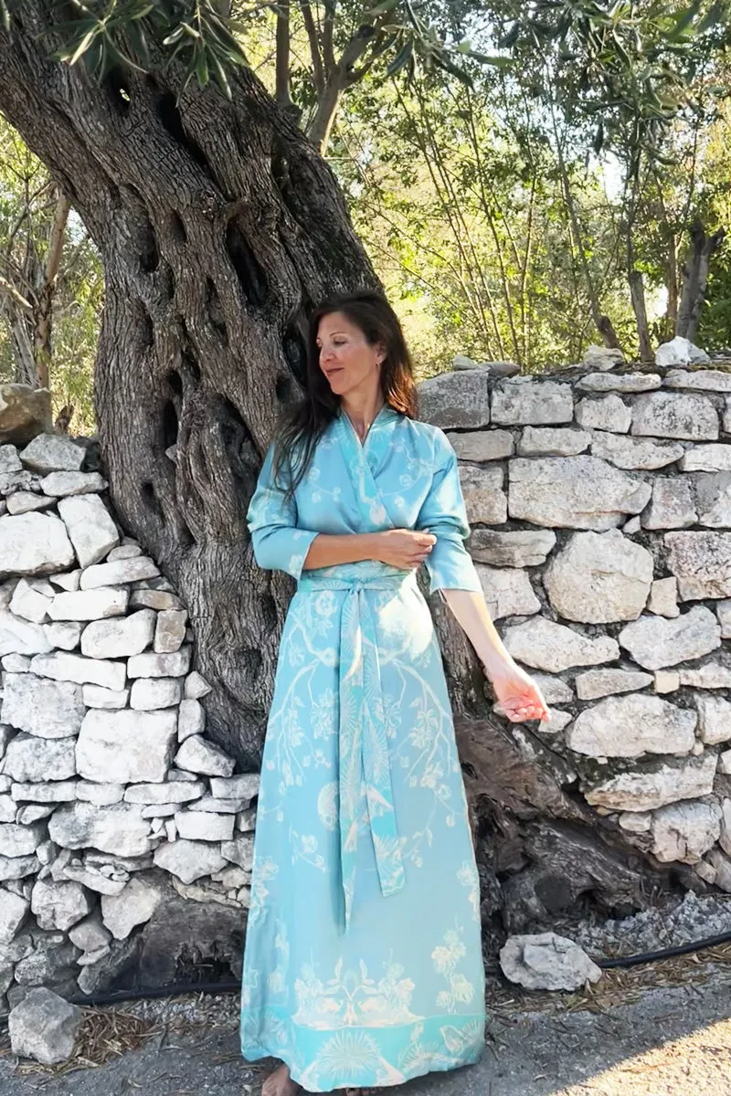 Dress Style Kimono in Pale Cyan