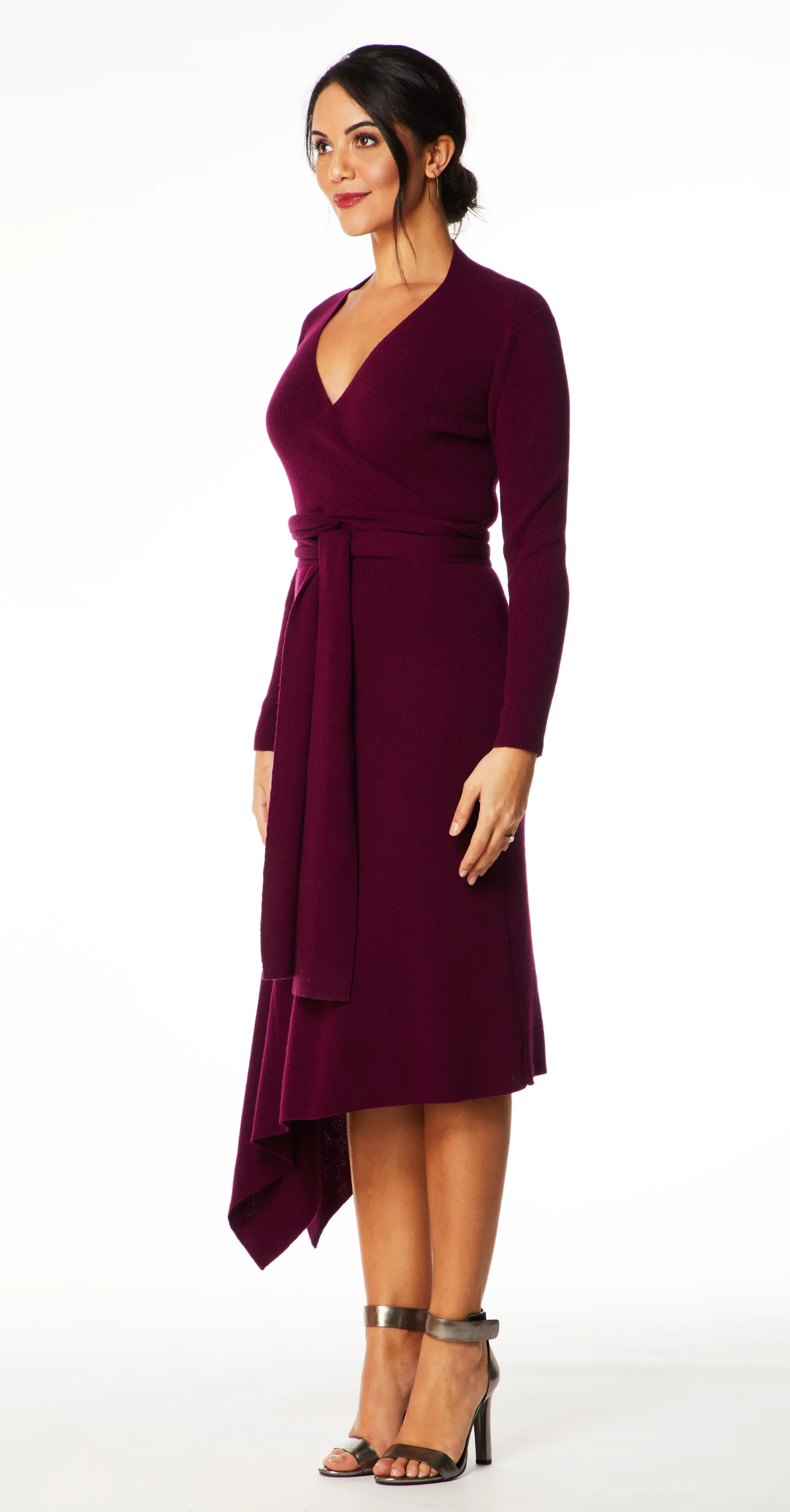 Eline Cashmere Blend Knitted Dress DRK289 Plum