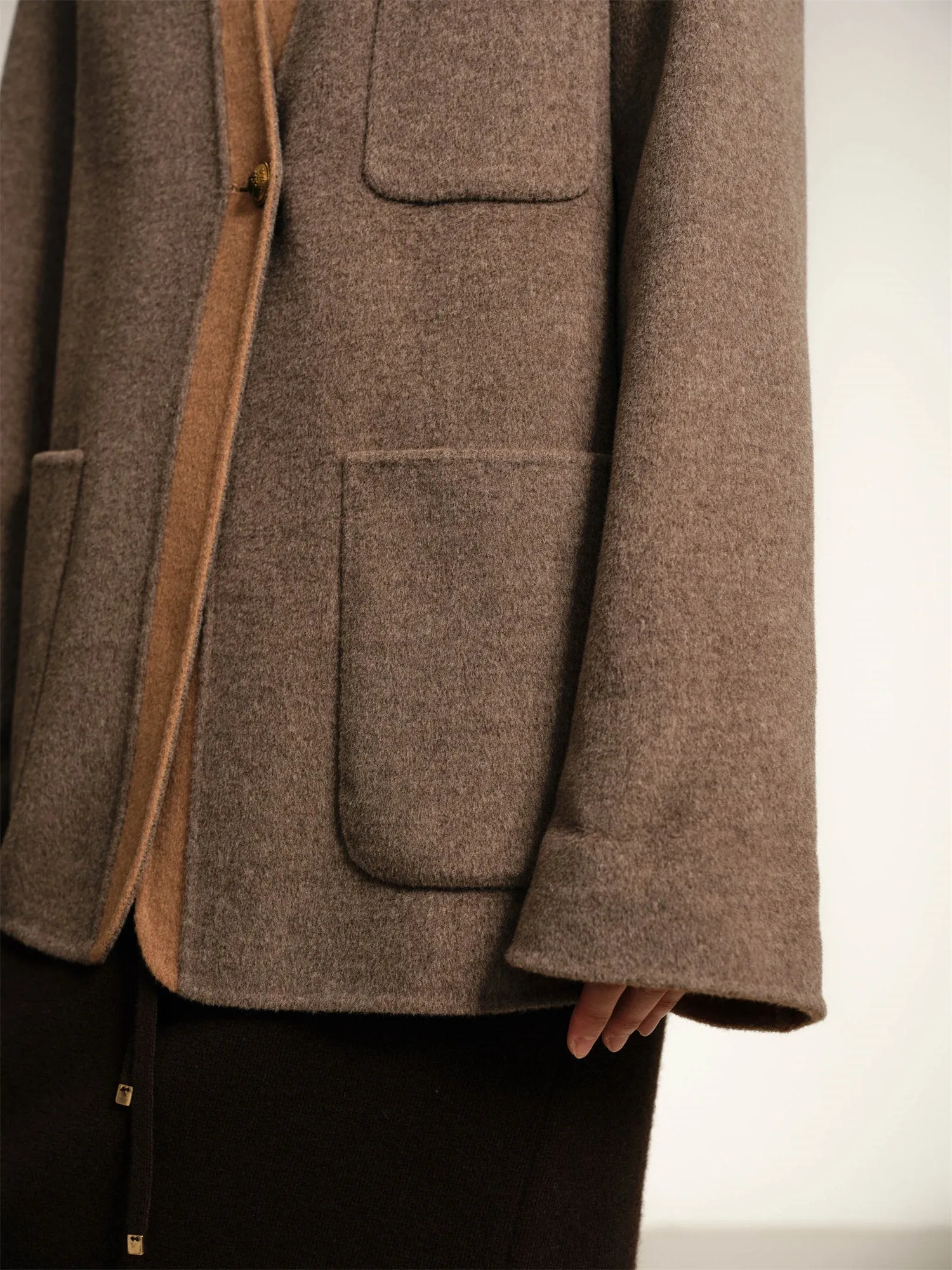 EP YAYING Yak Wool Cashmere Double-Sided Wool Coat