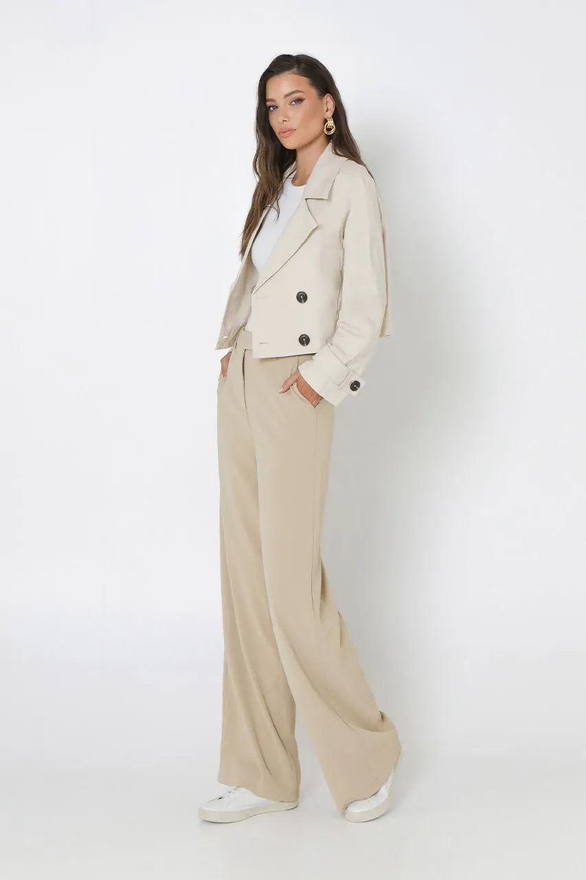 Eva Cropped Trench | Bone