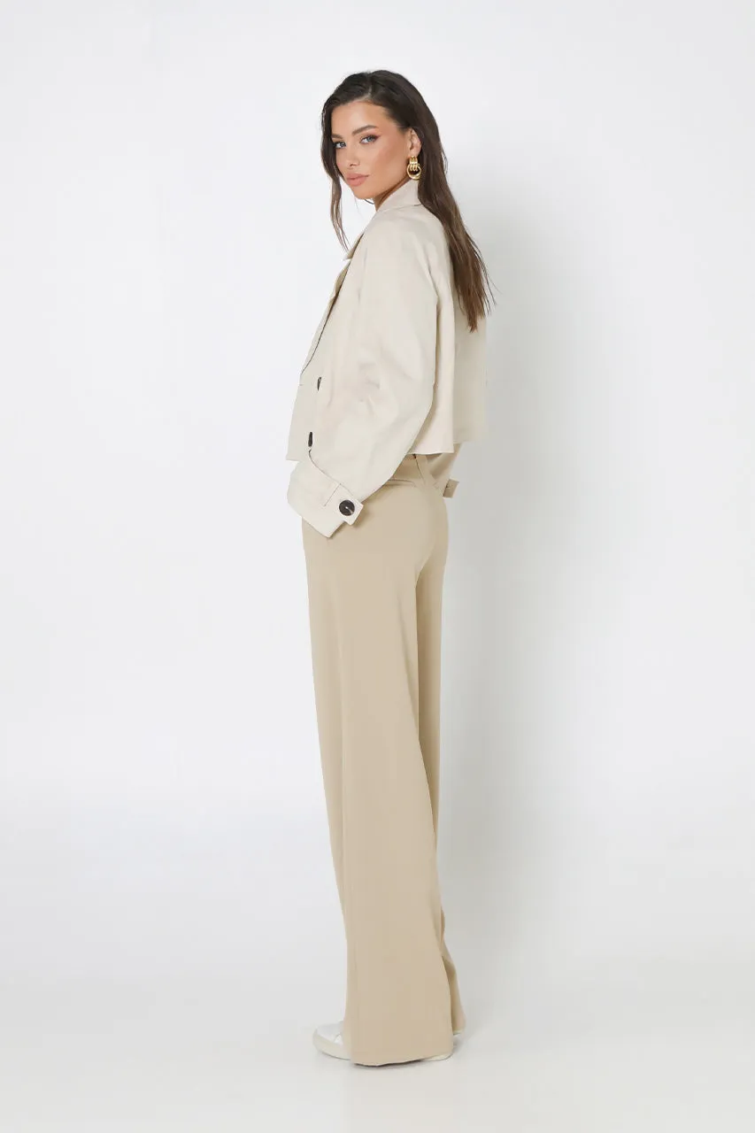 Eva Cropped Trench | Bone