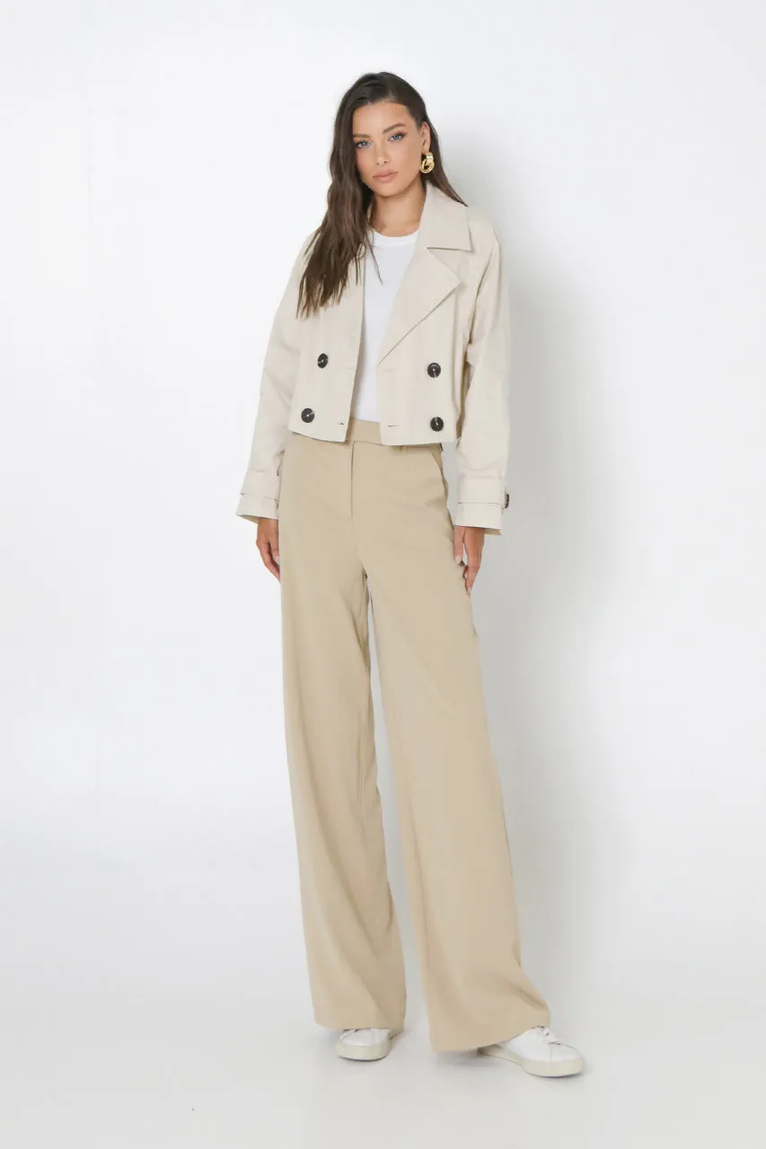 Eva Cropped Trench | Bone