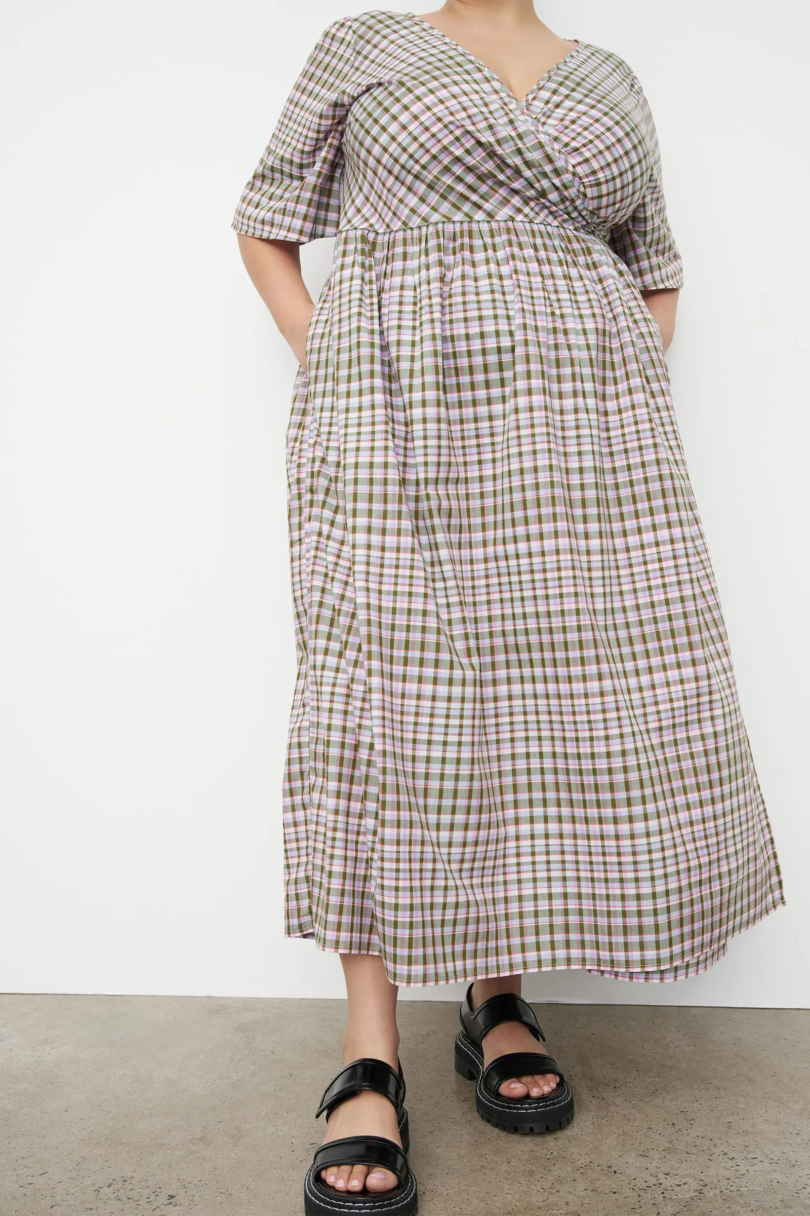 Eve Wrap Dress - Optic Check