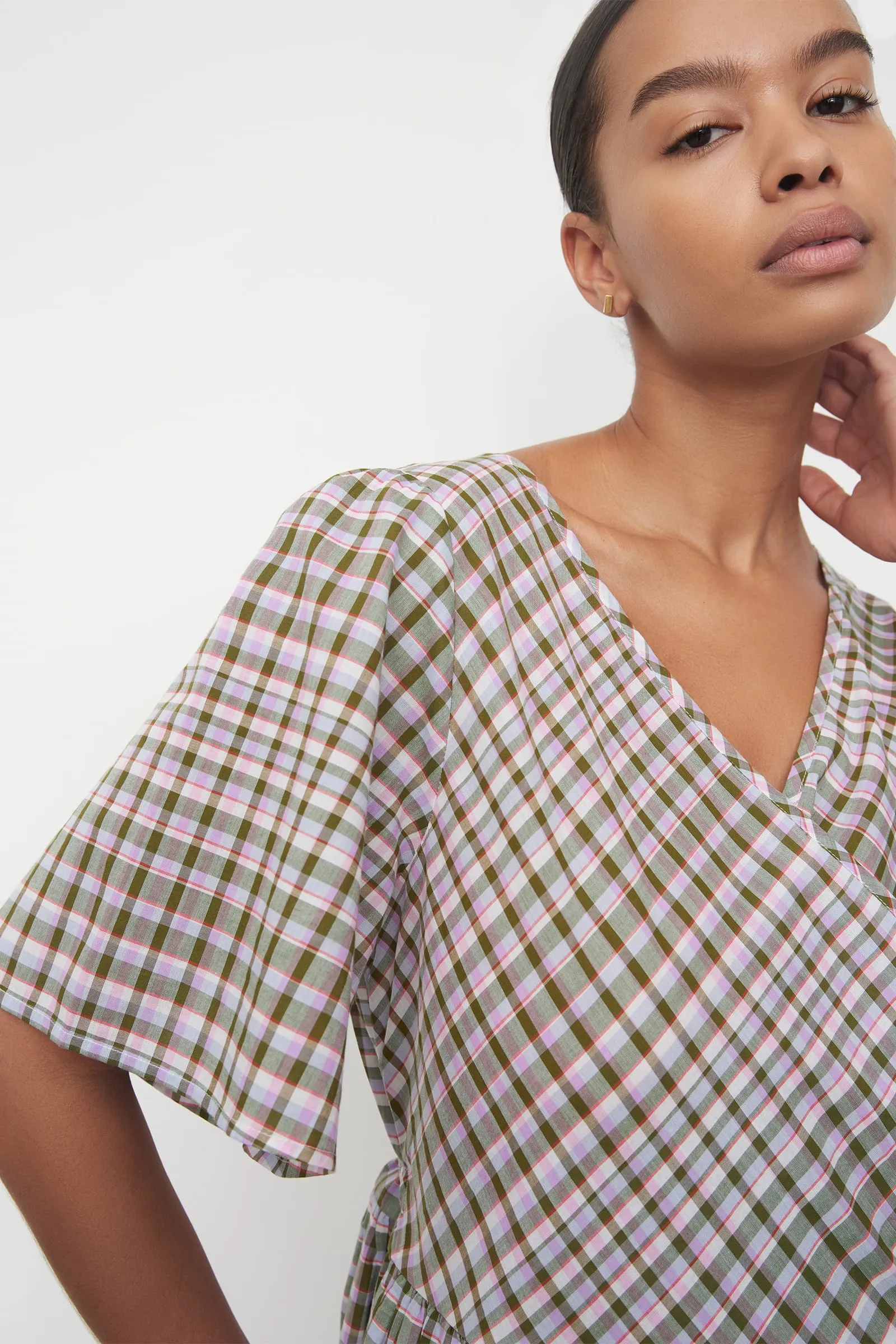 Eve Wrap Dress - Optic Check