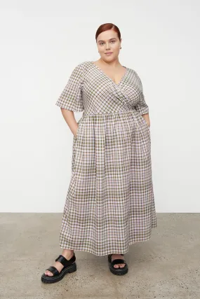 Eve Wrap Dress - Optic Check