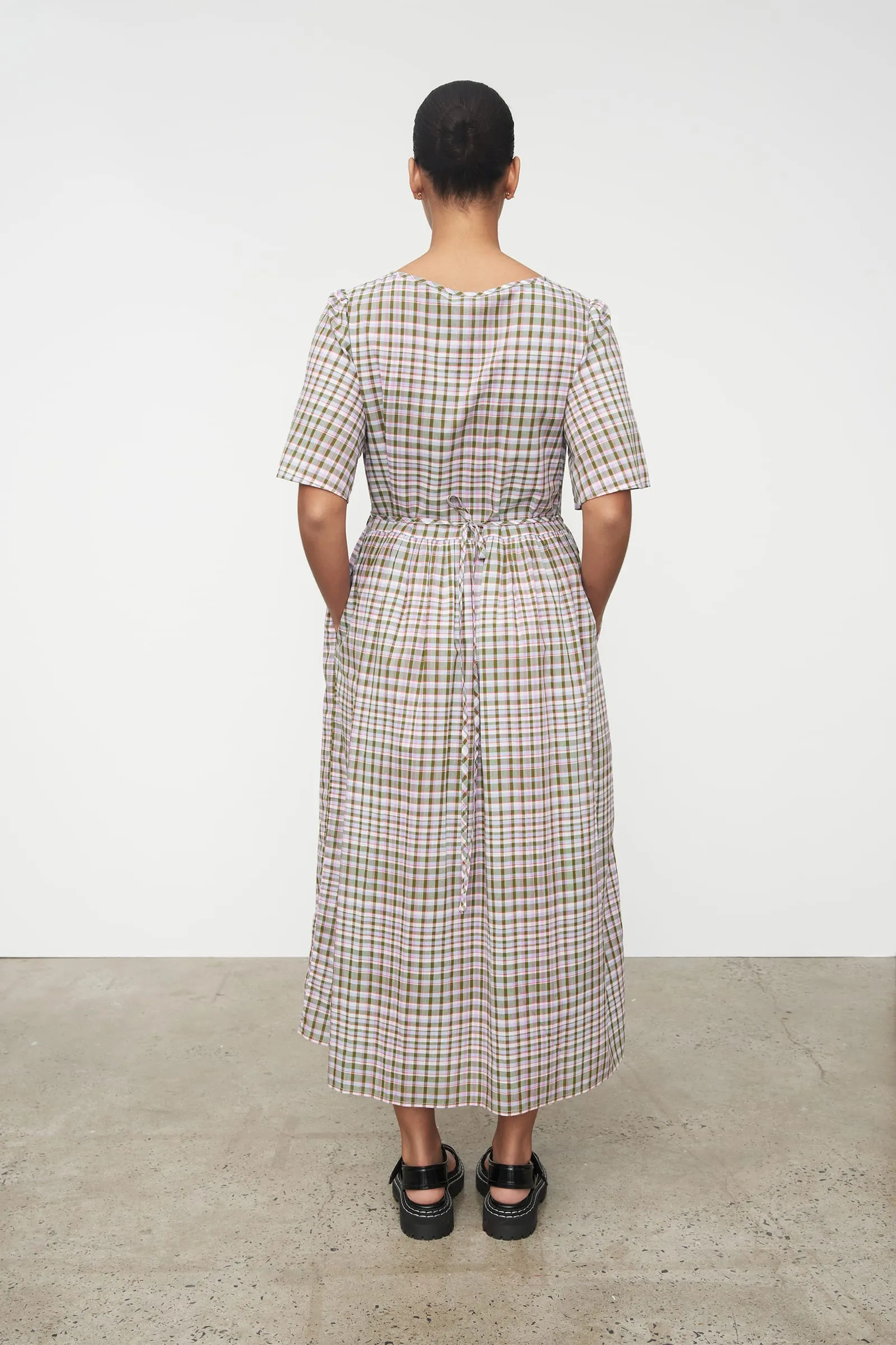 Eve Wrap Dress - Optic Check