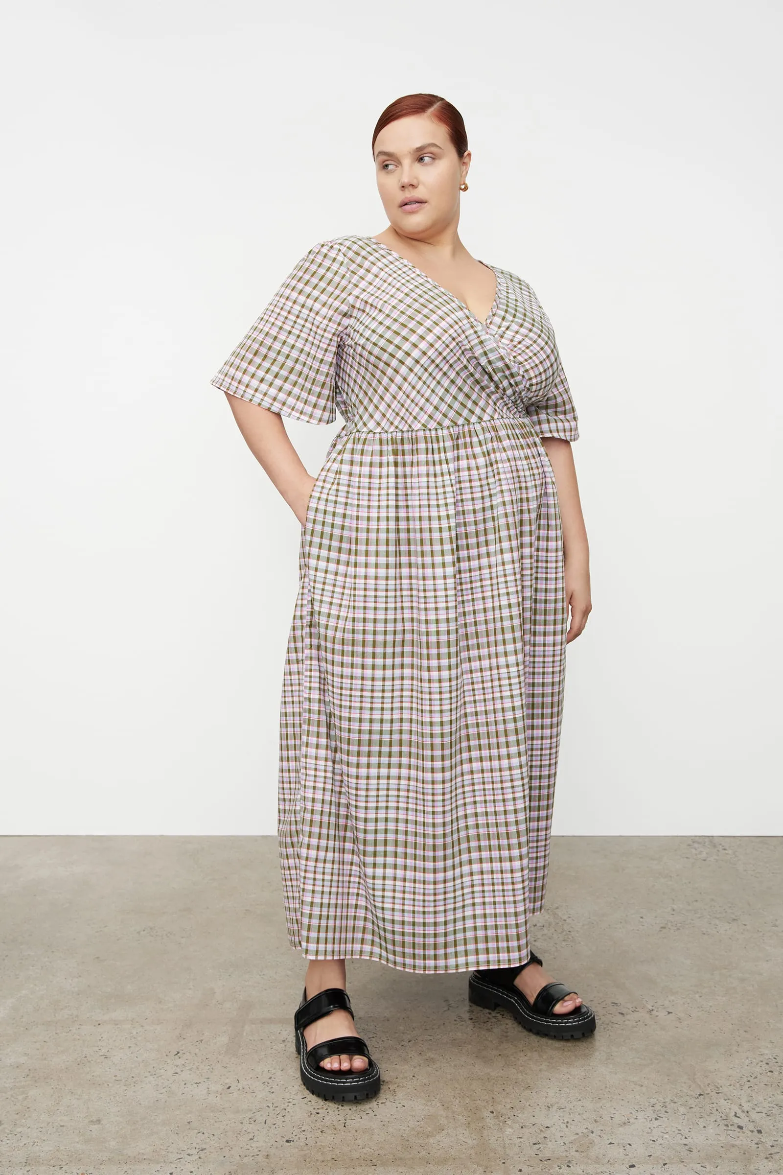 Eve Wrap Dress - Optic Check