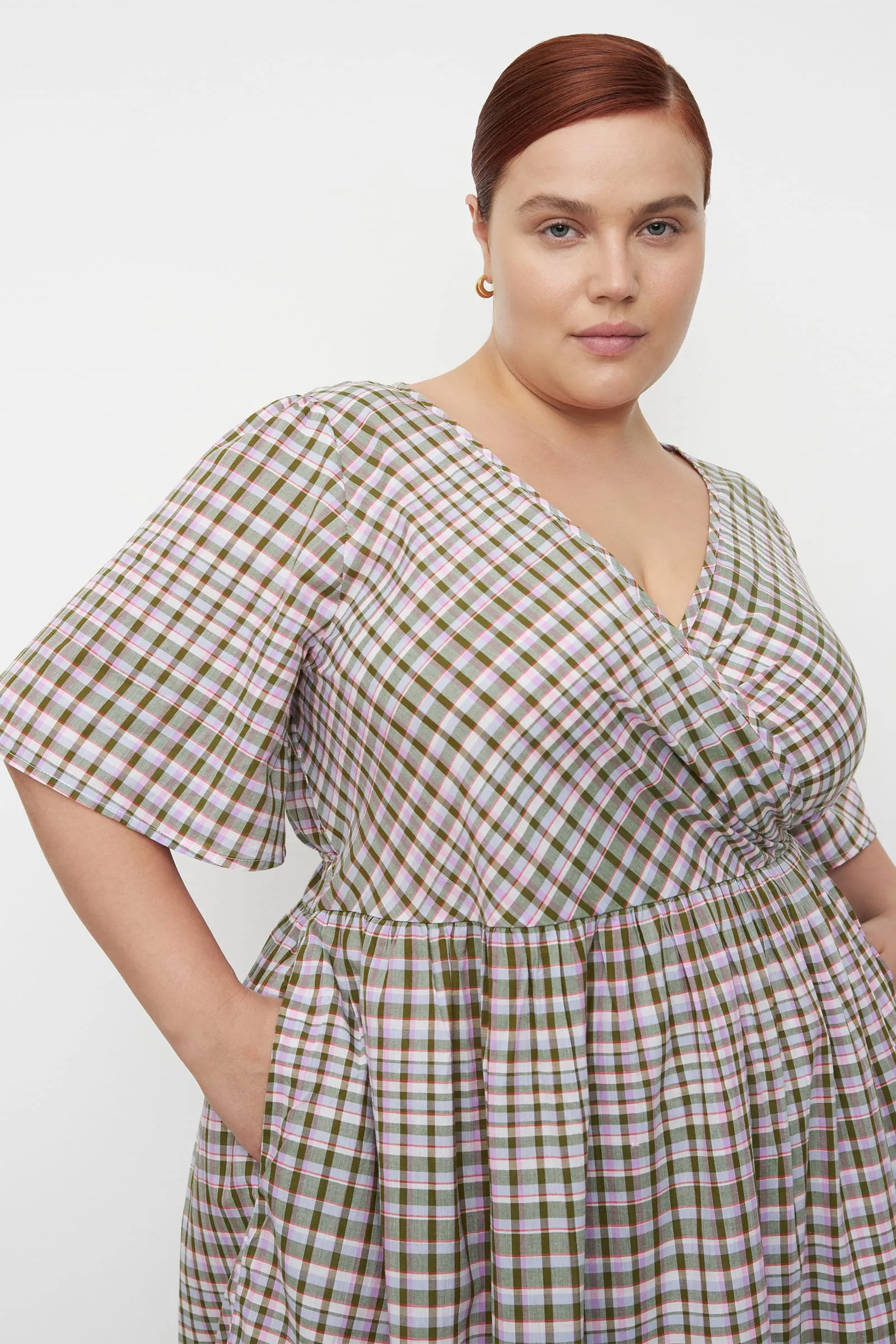 Eve Wrap Dress - Optic Check