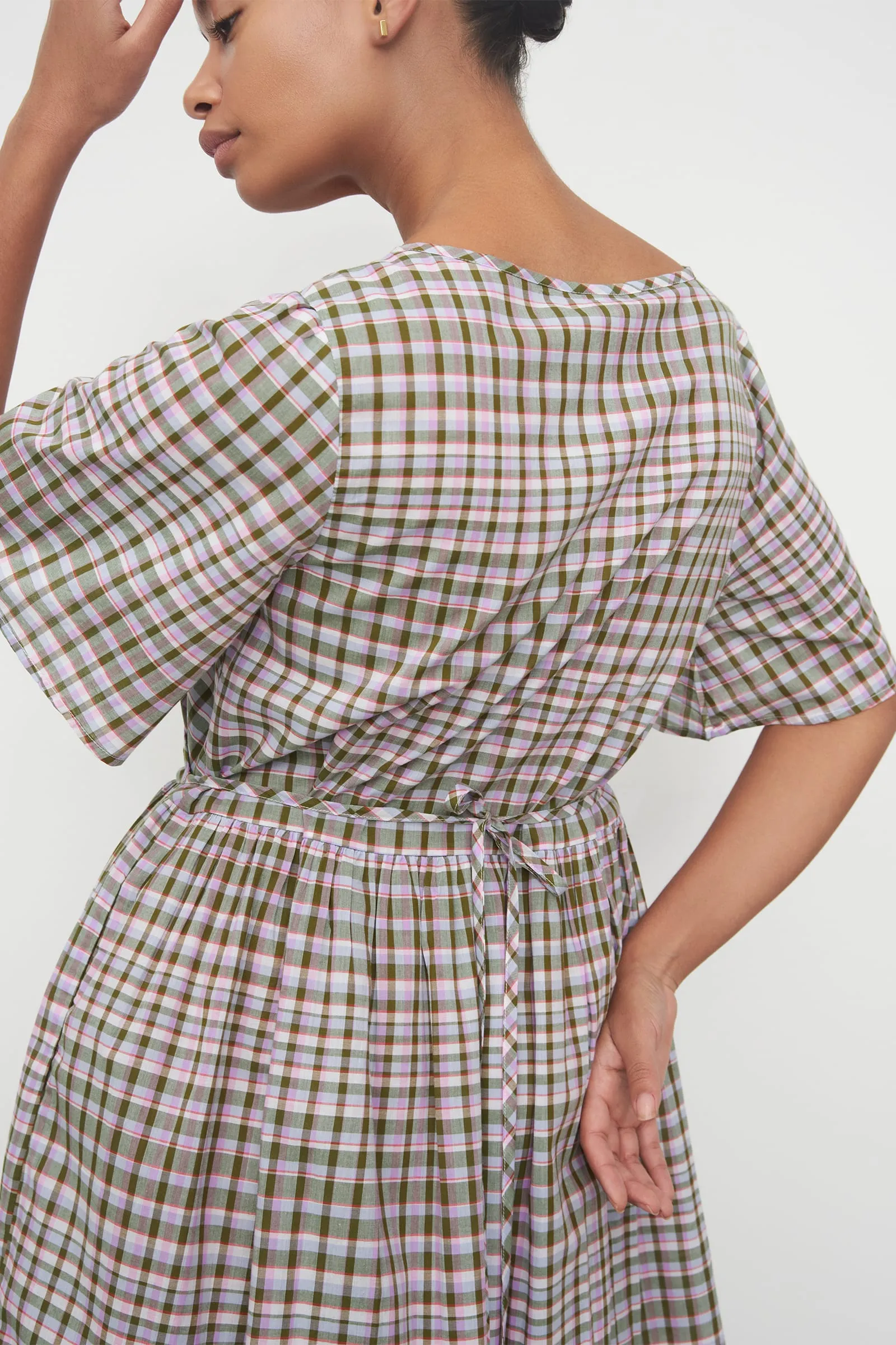 Eve Wrap Dress - Optic Check