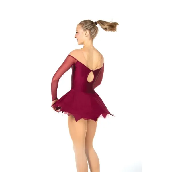 F23023P Competition Figure Skating Icicle Hem Dress PLAIN