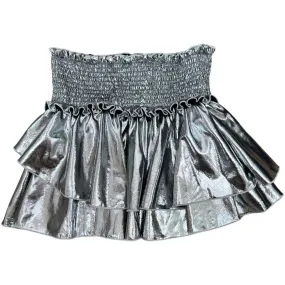 FBZ Black Silver Shimmery Pleather Skirt