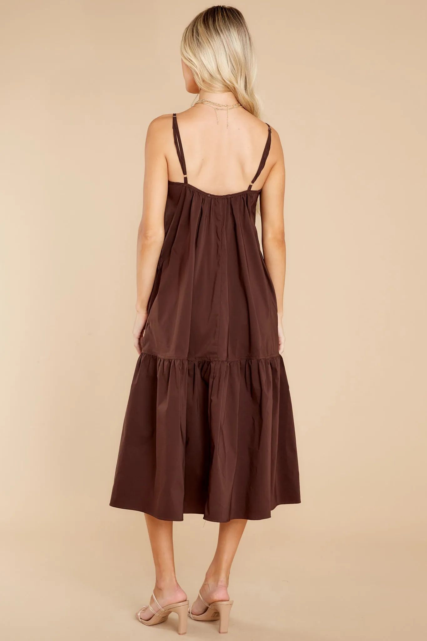 Fields Of Joy Chocolate Midi Dress