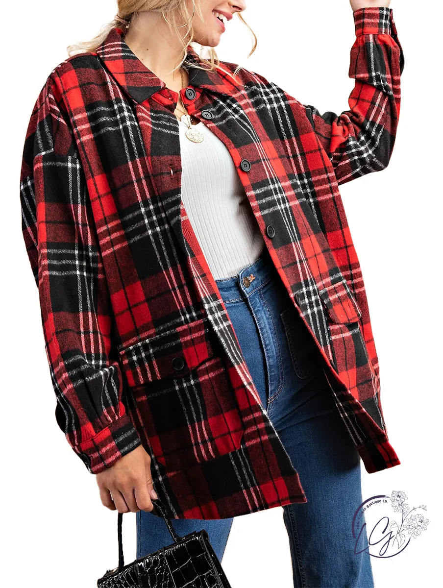 Fireside Talks Oversized Plaid Shacket