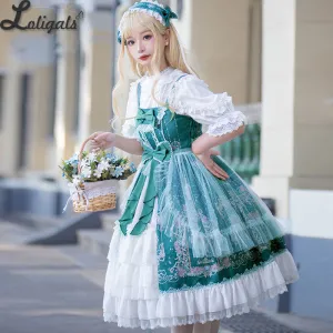 Flowery Fairyland ~ 2020 Vintage Printed Sleeveless Lolita Dress Midi Party Dress