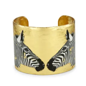 Four Zebras 2" Gold Cuff - HS115