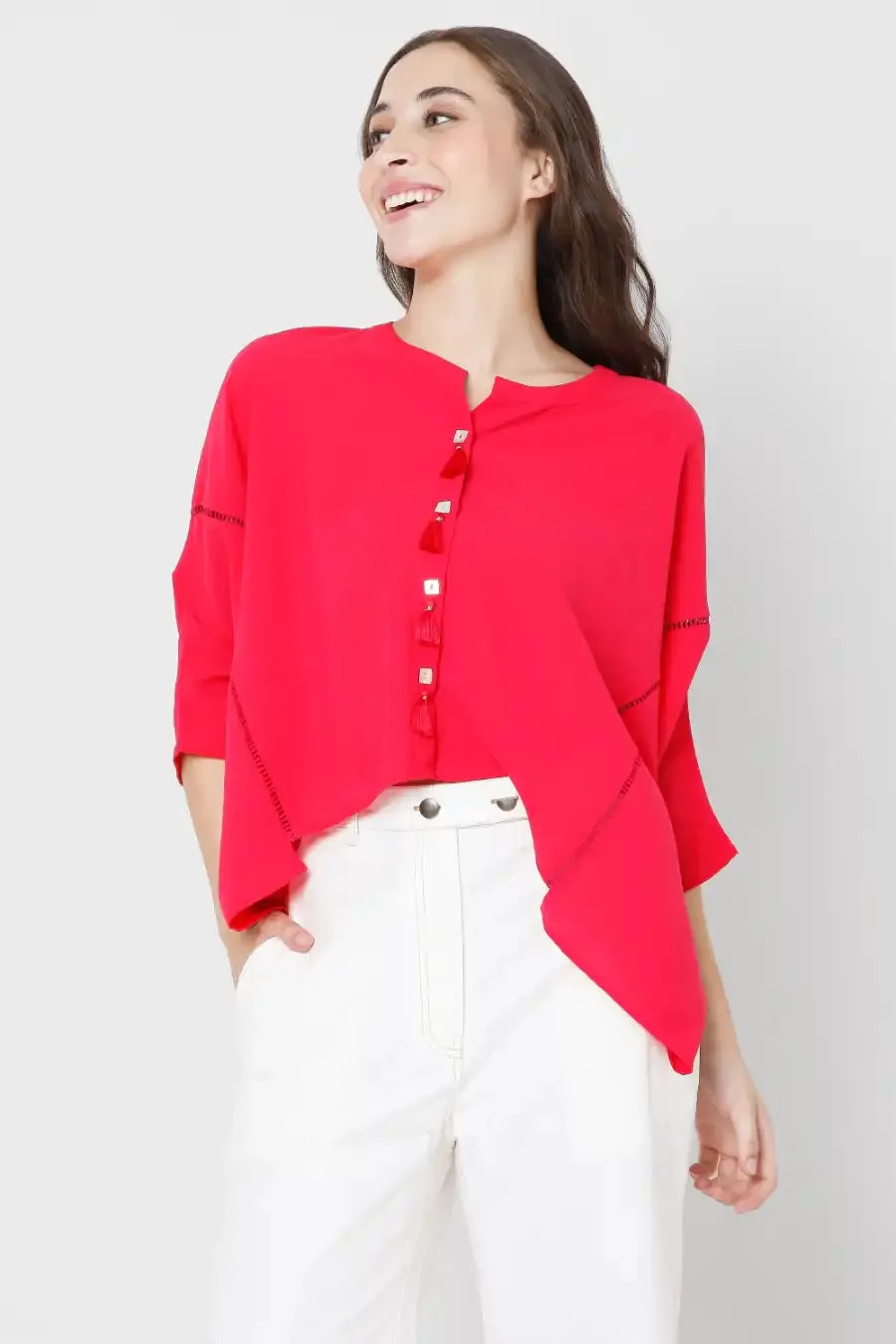 Fuchsia Embroidered Shirt