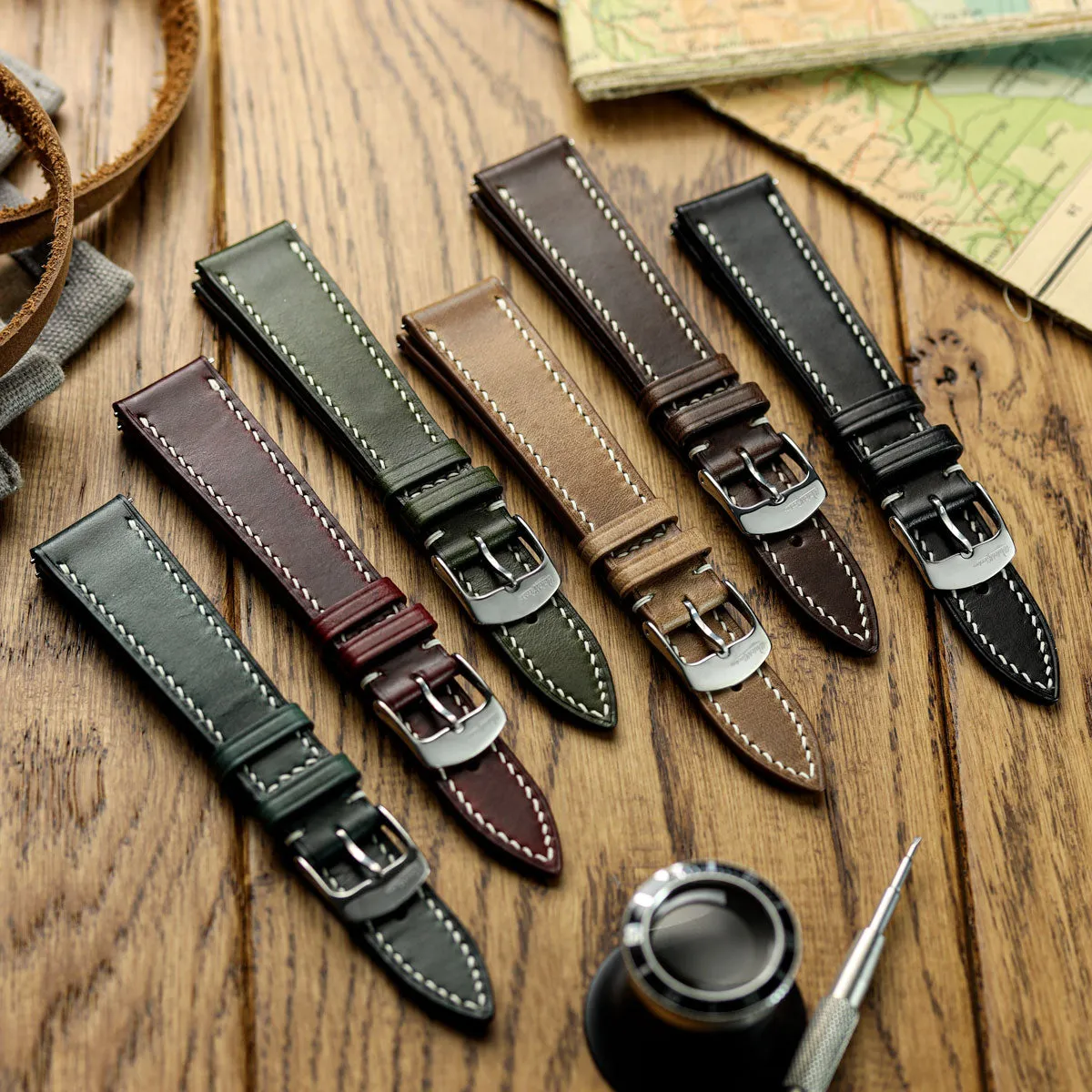 Genuine Horween Chromexcel® Watch Strap - Black