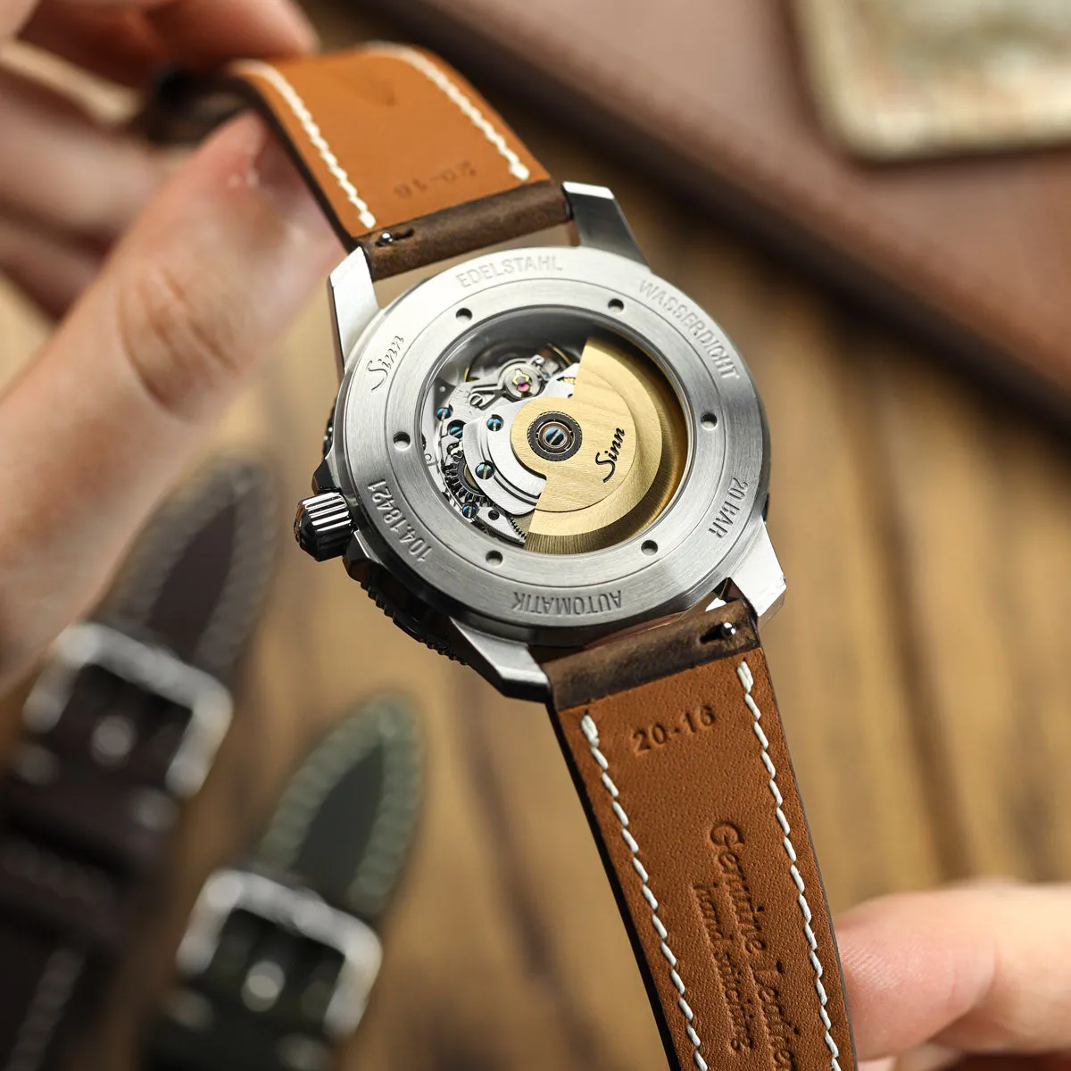 German Hand-Stitched Crazy Horse Leather Watch Strap - Light Brown