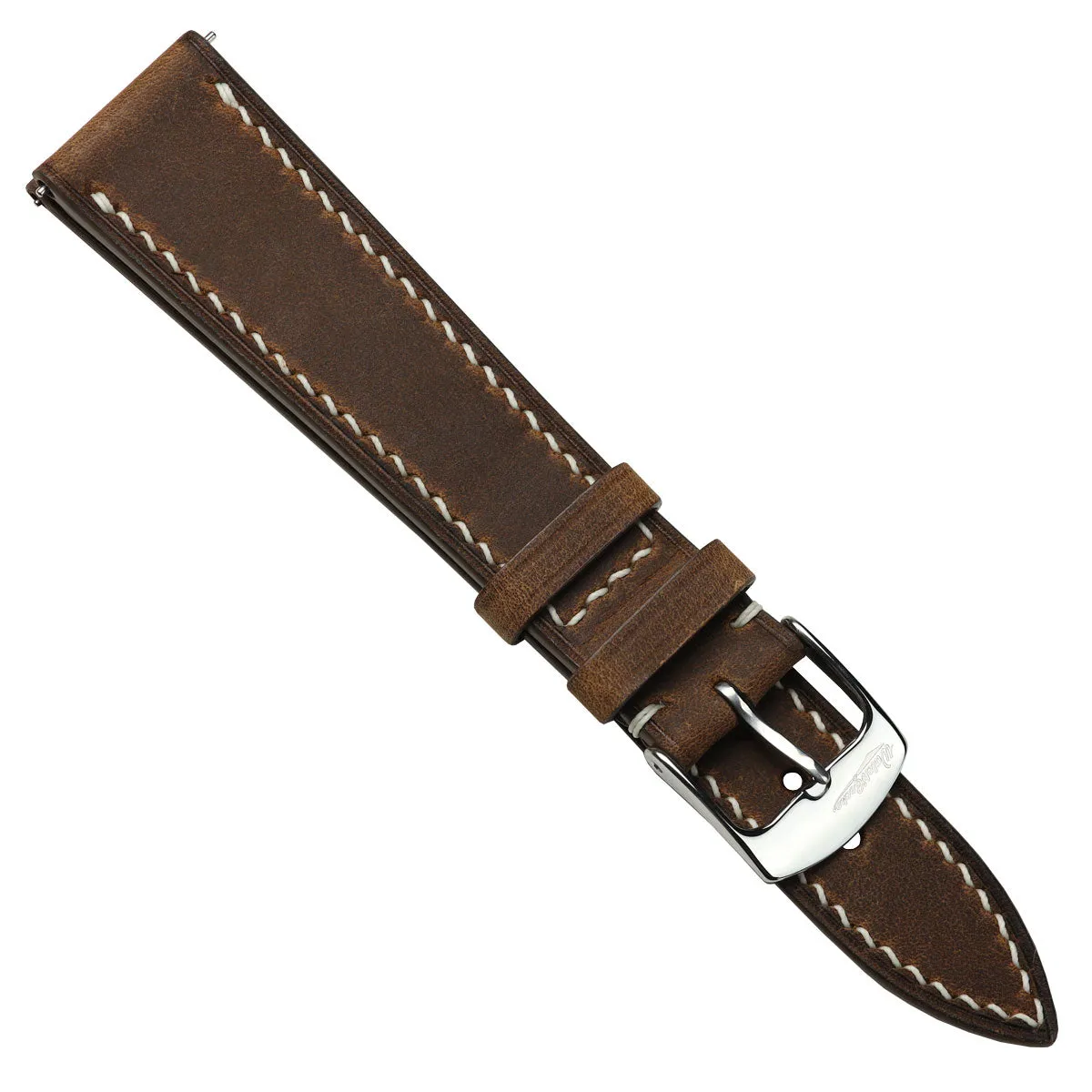 German Hand-Stitched Crazy Horse Leather Watch Strap - Light Brown